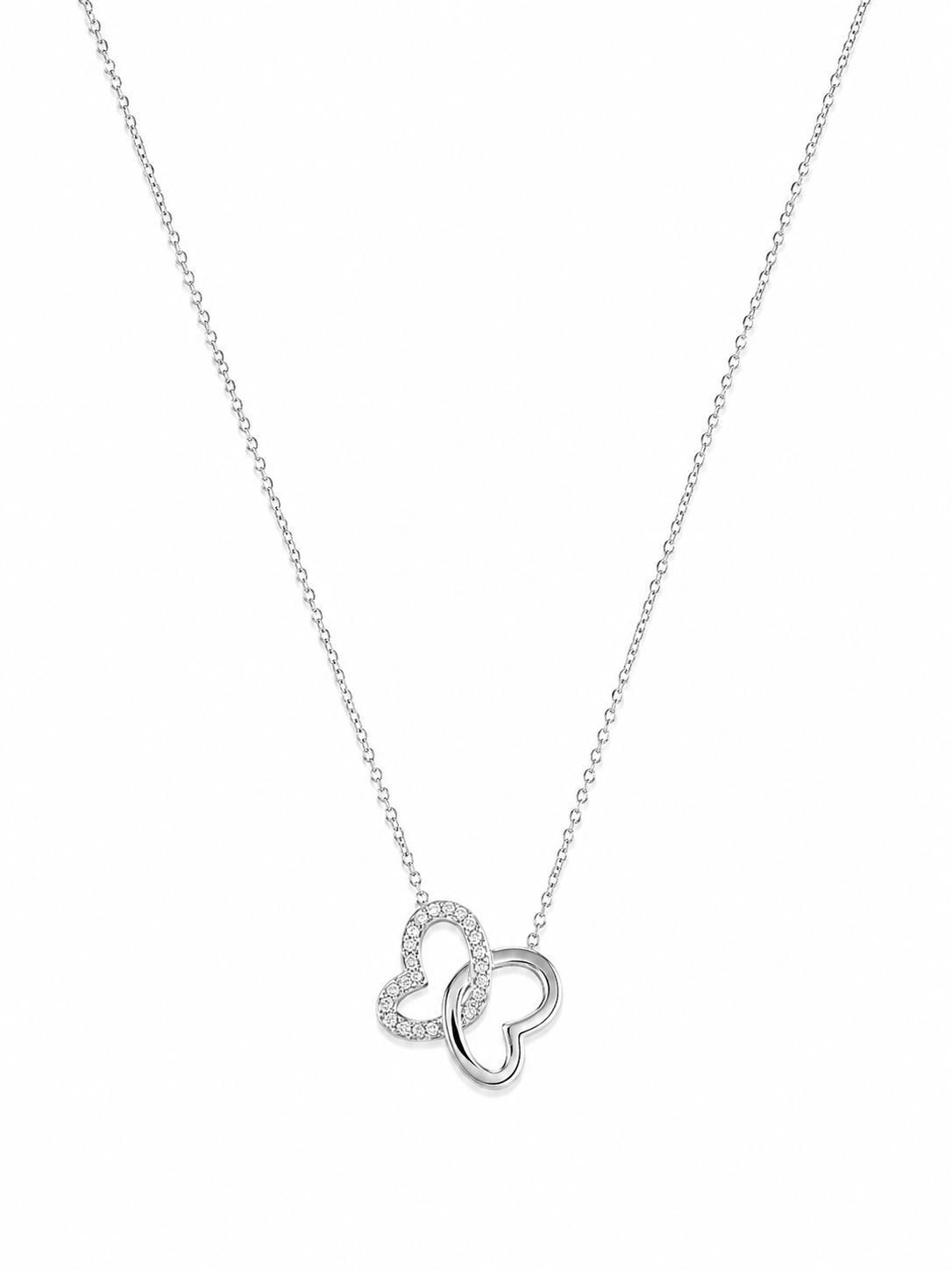 Collar Plateado dos Corazones