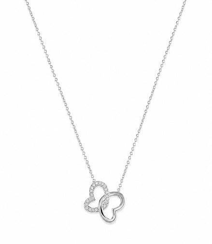Collar Plateado dos Corazones
