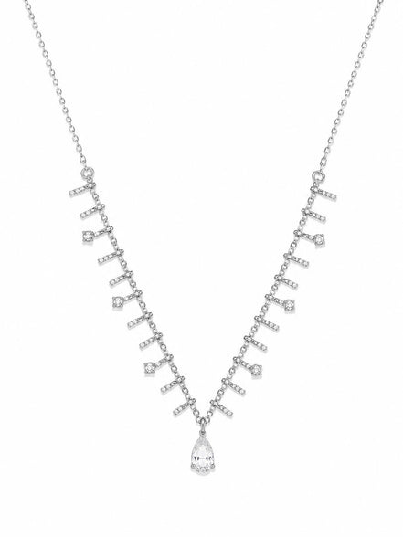 Collar Plateado con Circonitas