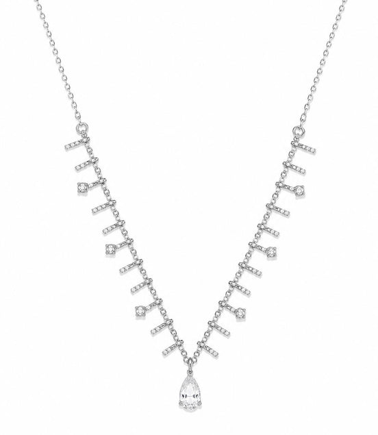 Collar Plateado con Circonitas