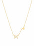 Collar Dorado con Mariposa y Corazón