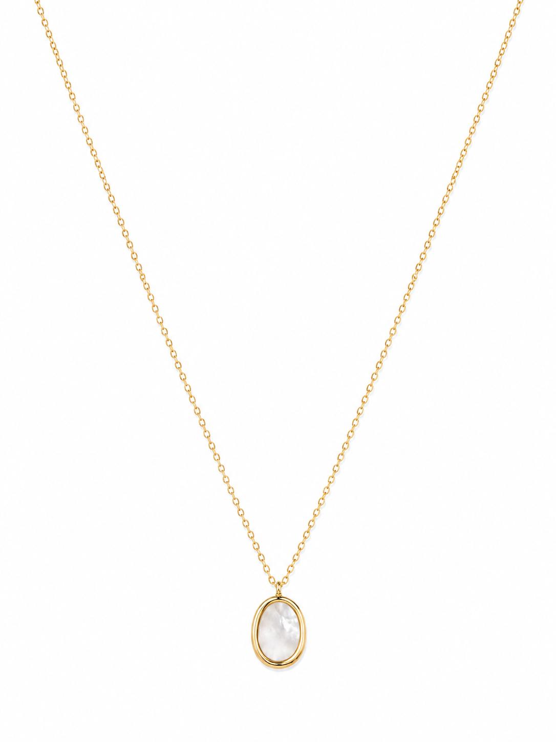 Collar Dorado Óvalo con Nácar