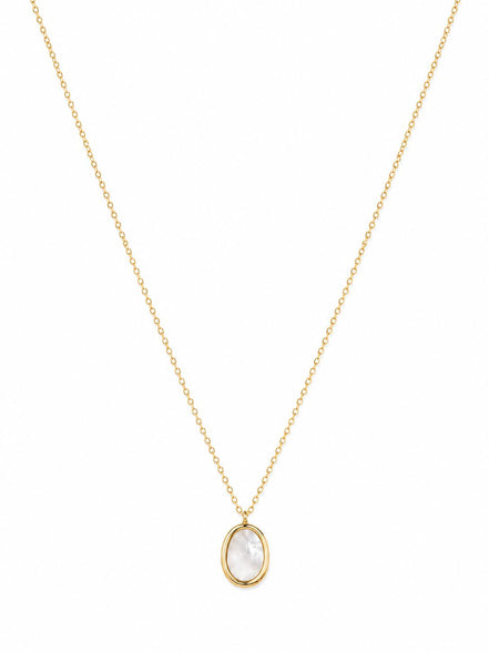 Collar Dorado Óvalo con Nácar