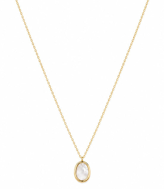 Collar Dorado Óvalo con Nácar