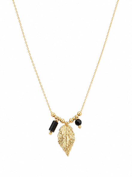 Collar Dorado con Pluma