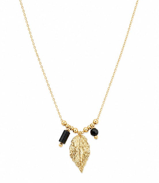 Collar Dorado con Pluma