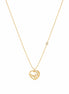 Collar Dorado Corazón con Nácar y una Circonita