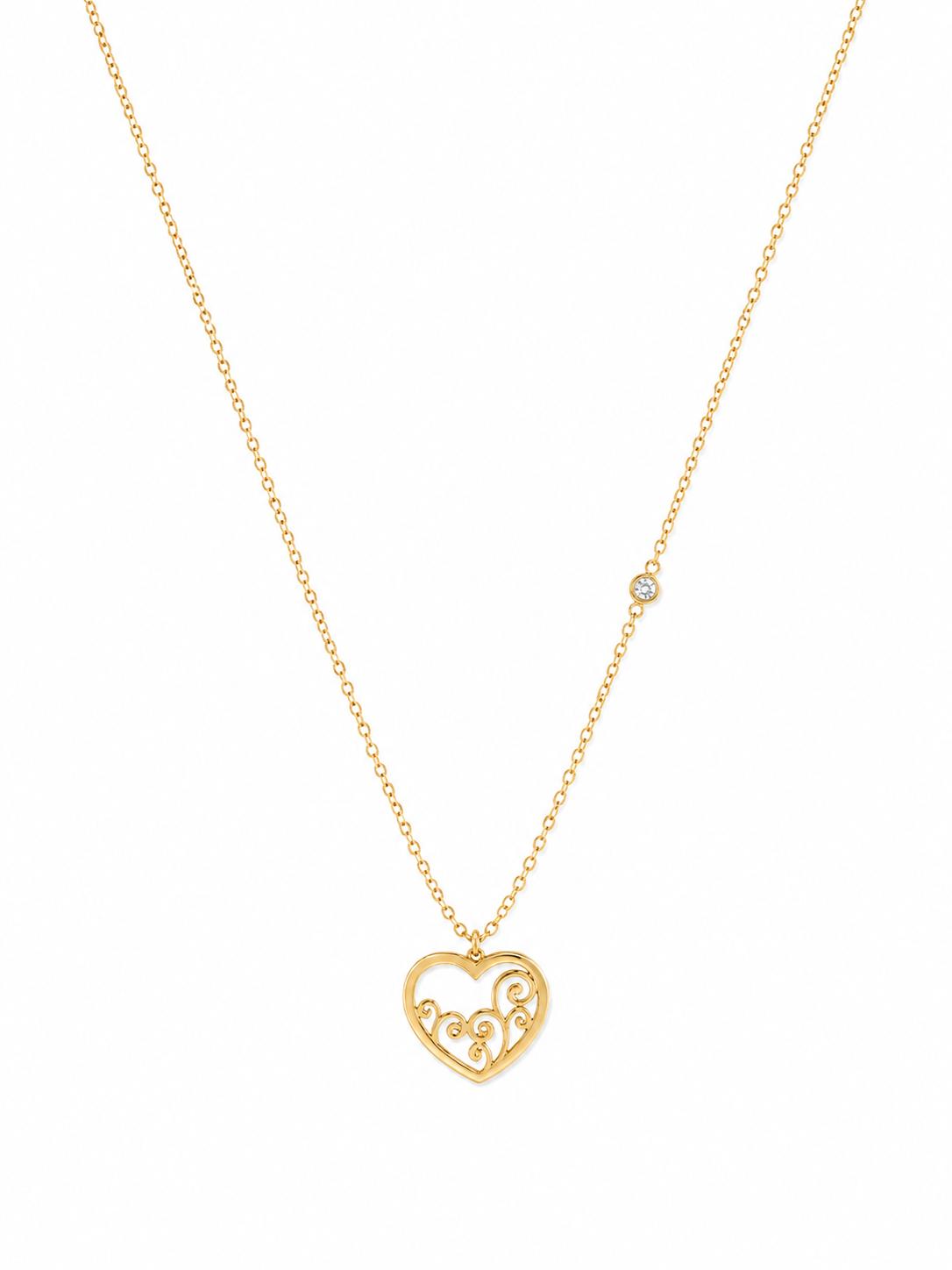 Collar Dorado Corazón con Nácar y una Circonita