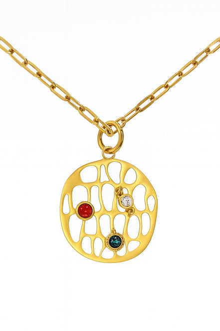 COLLAR DORADO 3 PIEDRAS