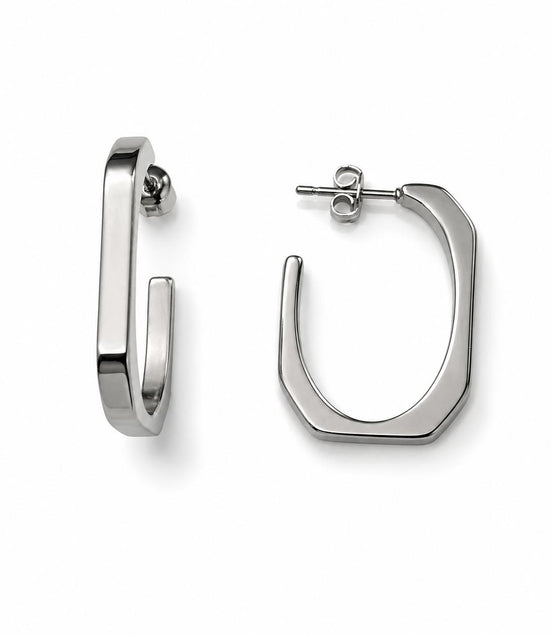 Pendientes Plateados rectangulares
