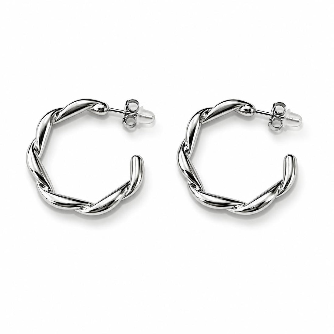 Pendientes Plateados Circulares