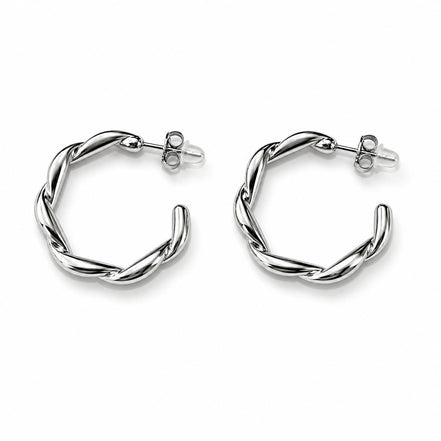 Pendientes Plateados Circulares