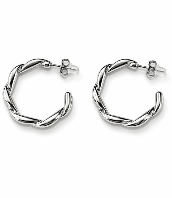 Pendientes Plateados Circulares
