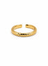 Anillo Ajustable Textura Martillada Acero Inoxidable Dorado