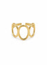 Anillo Ajustable Triple Óvalo Acero Inoxidable Dorado