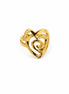 Anillo Corazón Espiral Calado Acero Inoxidable Dorado