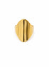 Anillo Sello Ovalado Liso Acero Inoxidable Dorado