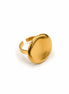 Anillo Disco Circular Liso Acero Inoxidable Dorad