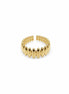 Anillo Ajustable Textura Costillas Acero Inoxidable Dorado