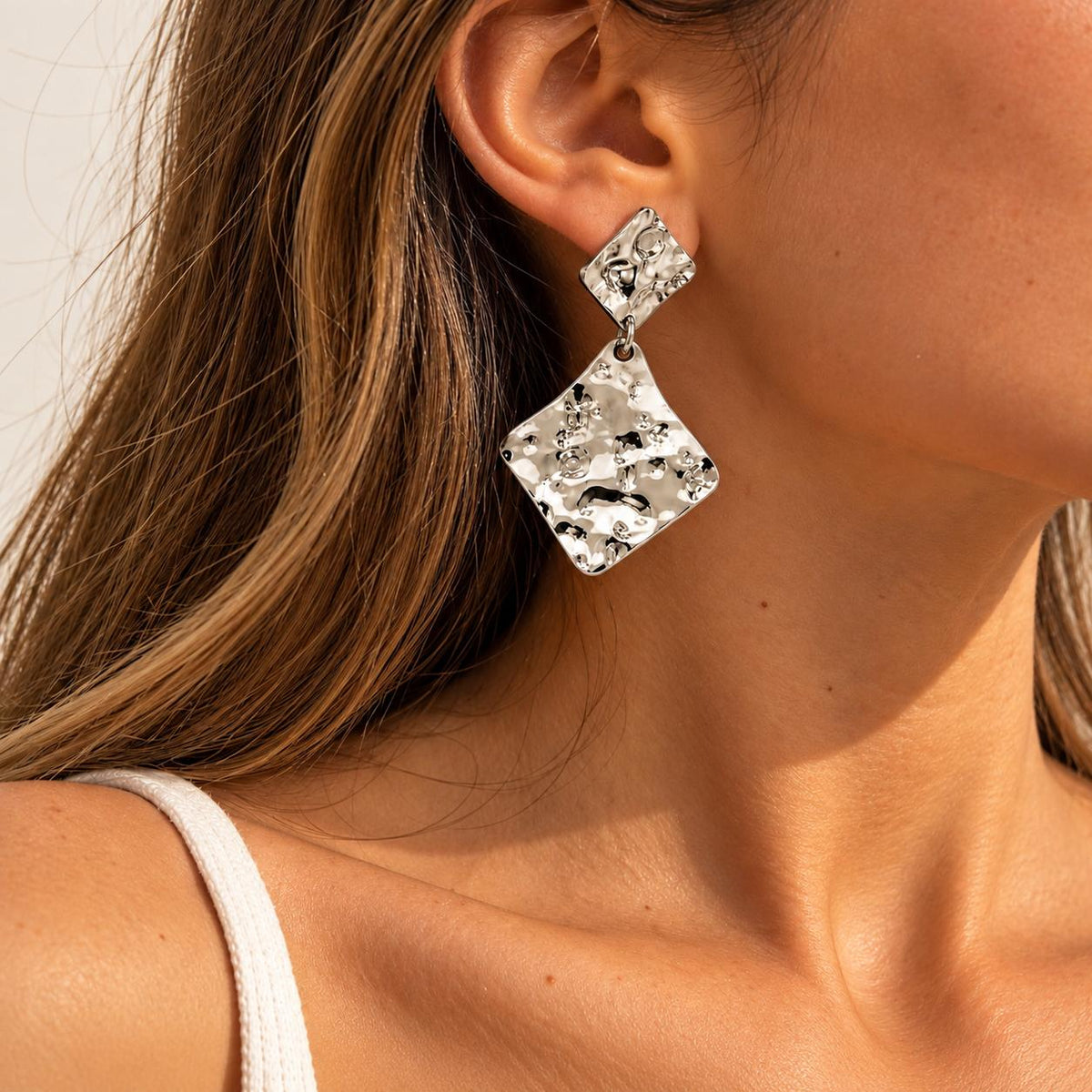 Pendientes Coup de Soleil Plateados