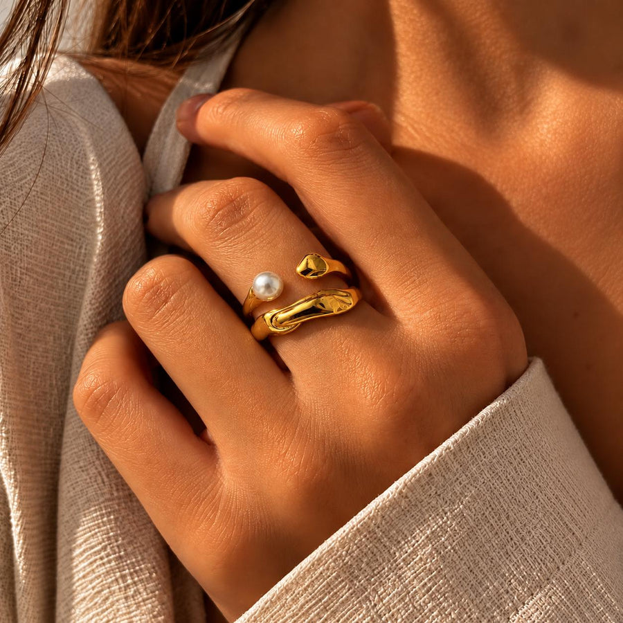Anillo Perle Rare Dorado