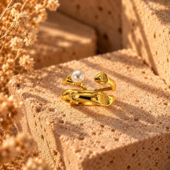 Anillo Perle Rare Dorado