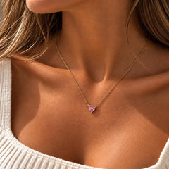 Collar Un Rien de Toi · Corazón Rosa Dorado