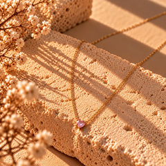 Collar Un Rien de Toi · Corazón Rosa Dorado
