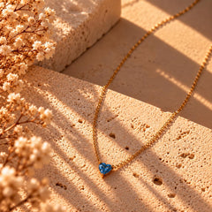 Collar Un Rien de Toi · Corazón azul Dorado