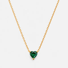 Collar Un Rien de Toi · Corazón verde Dorado