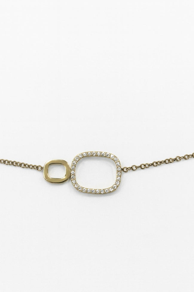 Collar Doble Aro Dorado con Circonitas