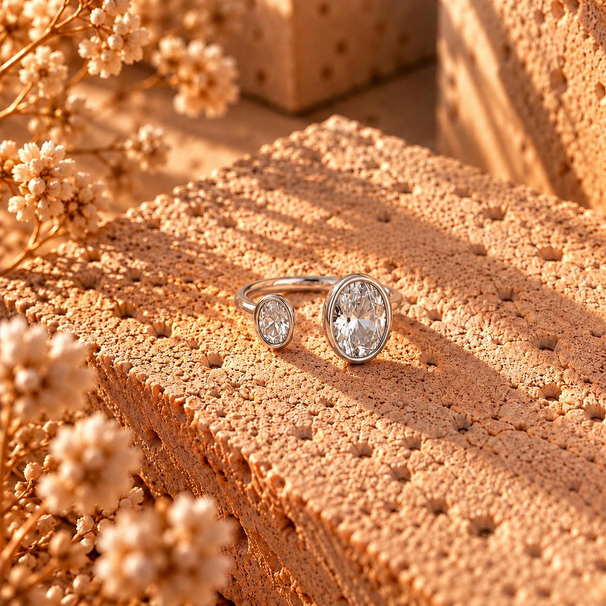 Anillo Nos Deux Étoiles Plateado