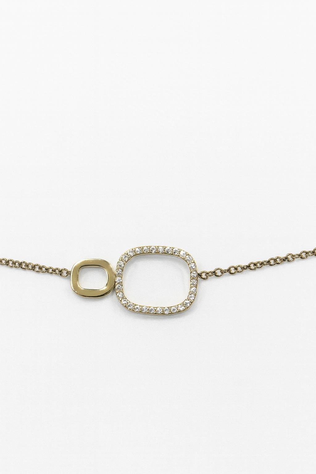 Collar Doble Aro Dorado con Circonitas