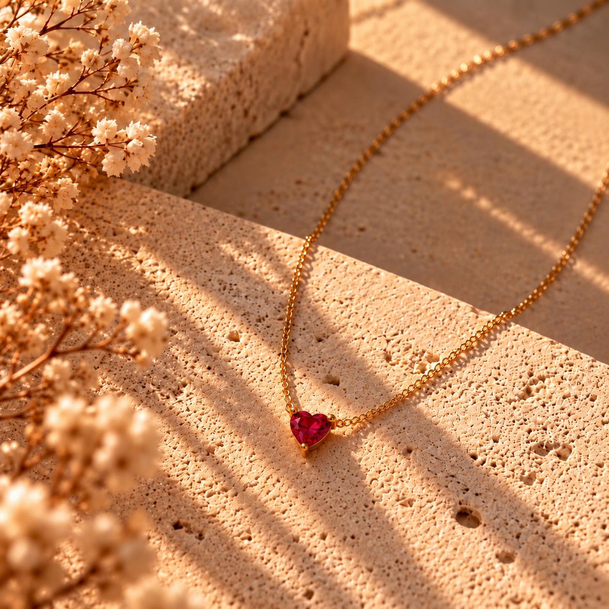 Collar Un Rien de Toi · Corazón rojo Dorado