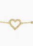 PULSERA DORADA CORAZÓN Y PIEDRAS