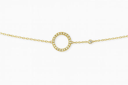 PULSERA DORADA CIRCULO Y PIEDRAS