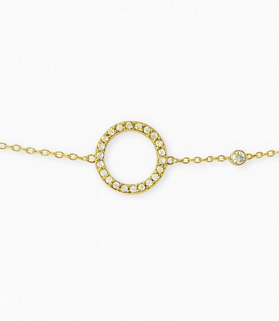 PULSERA DORADA CIRCULO Y PIEDRAS