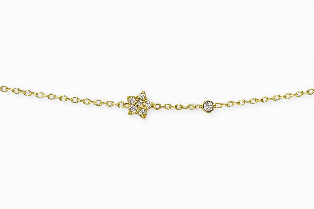PULSERA DORADA ESTRELLA Y PIEDRAS