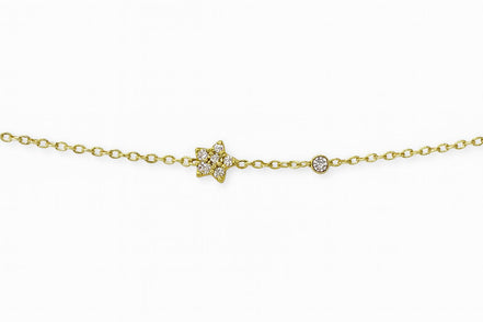 PULSERA DORADA ESTRELLA Y PIEDRAS