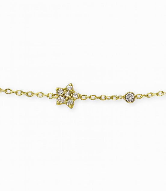 PULSERA DORADA ESTRELLA Y PIEDRAS