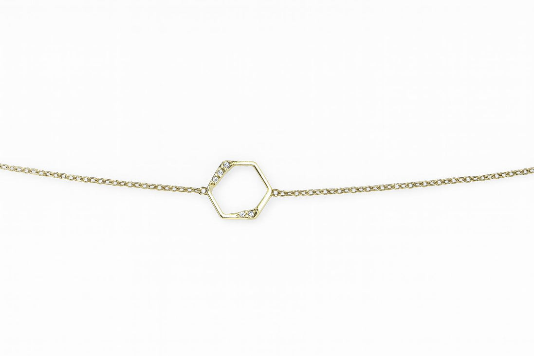 PULSERA DORADA Y PIEDRAS