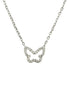 COLLAR PLATEADO MARIPOSA Y PIEDARAS