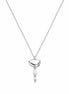 Collar Plateado con dos Perlas