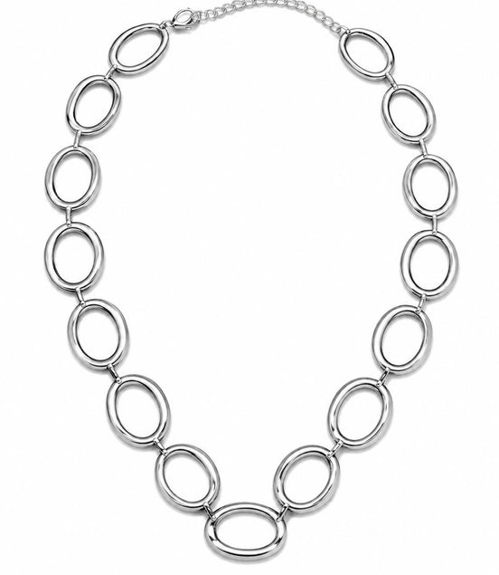 Collar Plateado Círculos