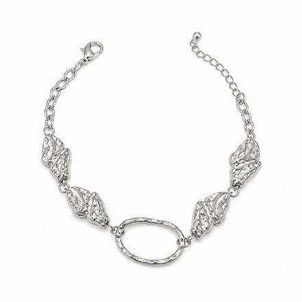 Pulsera Plateada con Óvalo