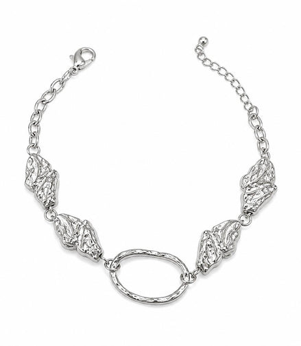 Pulsera Plateada con Óvalo
