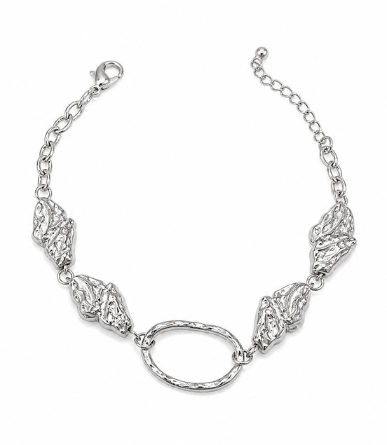 Pulsera Plateada con Óvalo