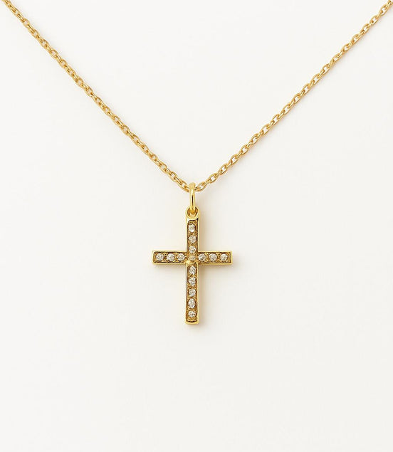 COLLAR CRUZ DORADA CON PIEDRAS