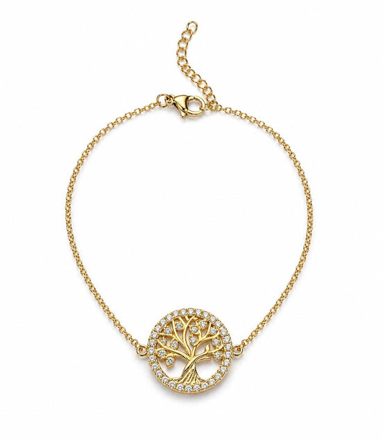 Pulsera Dorada Árbol de la Vida
