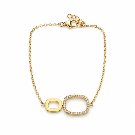 Collar Doble Aro Dorado con Circonitas